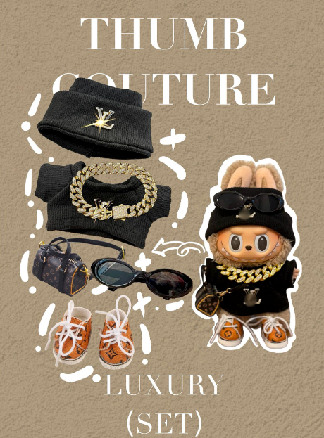 LUXURY SET WITH BLACK T-SHIRTS GLASSES BAG SHOES HAT NECKLACE