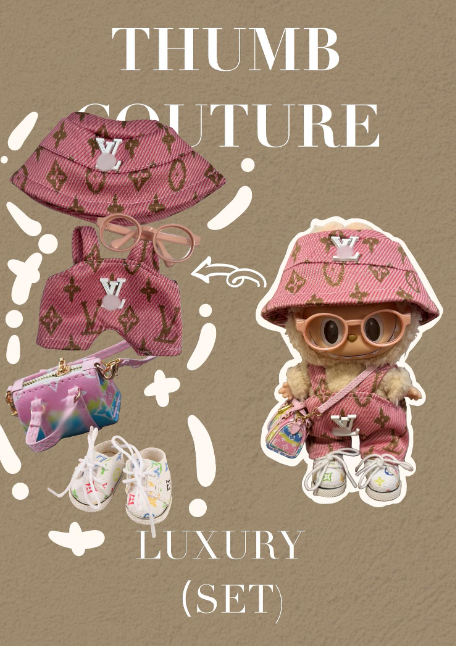 LUXURY SET WITH ROSE BIB PANTS GLASSES BAG SHOES HAT