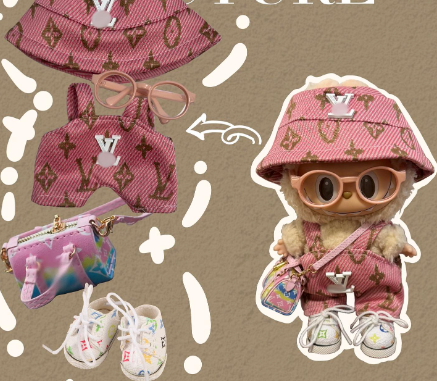 LUXURY SET WITH ROSE BIB PANTS GLASSES BAG SHOES HAT