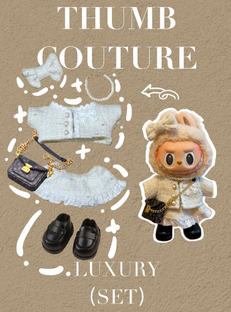 LUXURY SET WITH WHITE SKIRT JACKET BAG SHOES NECKLACE
